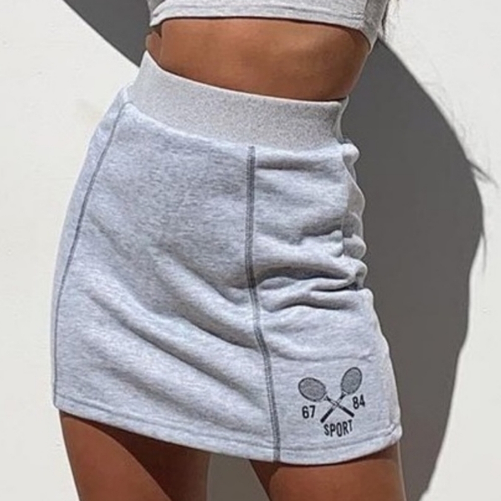 Princess Polly Gray Aces Mini Skirt Tennis Size 12